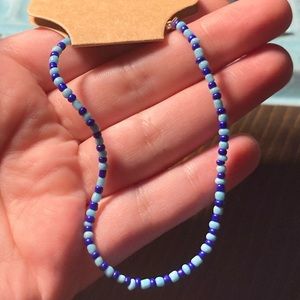 Blue and purple beaded bracelet